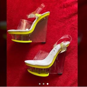 Clear Neon Platform Heels w/ Box